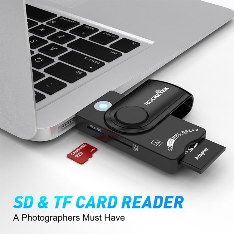 ROCKETEK CR310 USB 3.0 + TF-Karten + SD-Karten + SIM-Karten + Smart Card Multifunktions-Kartenleser, USB 3.0