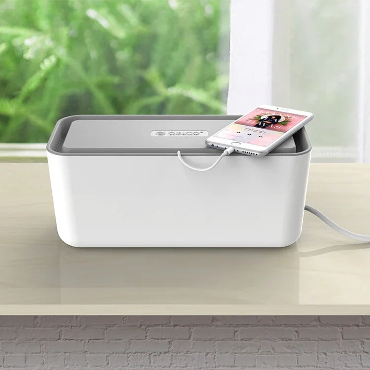 ORICO CMB-18 Aufbewahrungsbox für Steckdosen und Kabel mit abnehmbarem Design, inklusive Handy-/Tablet-Halterung für Schreibtisch, Wohnzimmer, Büro, Schlafzimmer, CMB-18