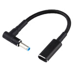 PD 100W 18,5-20V 4,5 x 0,6mm Winkel zu USB-C / Typ-C Adapter Nylon geflochtenes Kabel für HP, 4,5 x 0,6mm