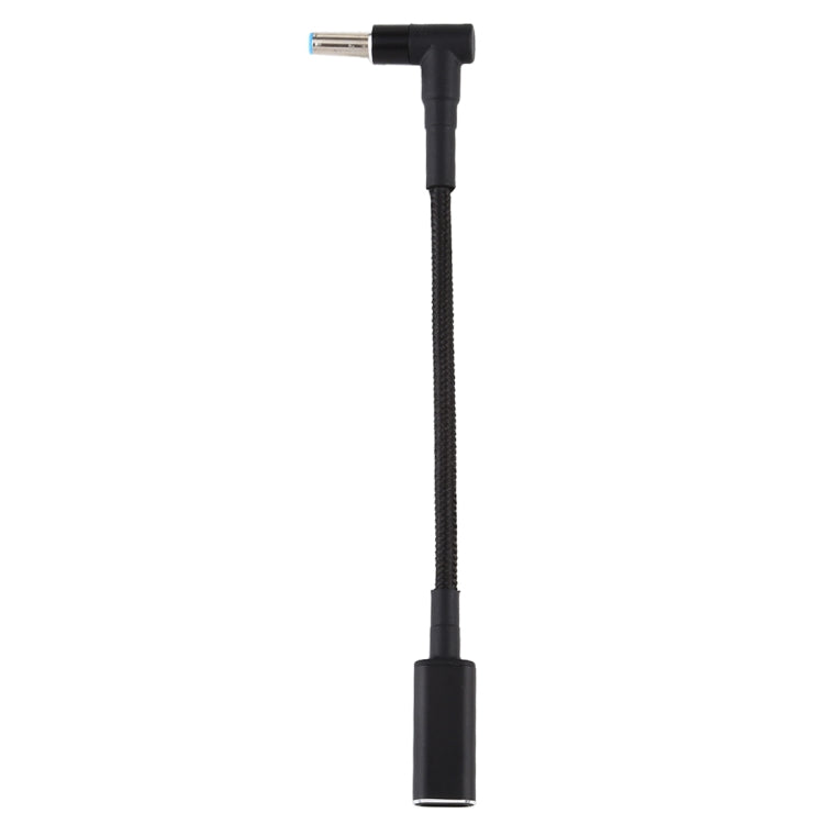 PD 100W 18,5-20V 4,5 x 0,6mm Winkel zu USB-C / Typ-C Adapter Nylon geflochtenes Kabel für HP, 4,5 x 0,6mm