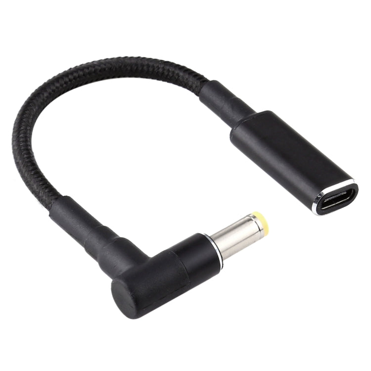 PD 100W 18,5-20V 5,5 x 2,5mm Winkel zu USB-C / Typ-C Adapter Nylon geflochtenes Kabel, 5,5 x 2,5mm