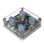 ORICO MH4U-100 USB 3.0 Transparenter Desktop-HUB mit 100cm Micro-USB-Kabel, MH4U-100