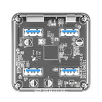 ORICO MH4U-100 USB 3.0 Transparenter Desktop-HUB mit 100cm Micro-USB-Kabel, MH4U-100