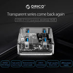 ORICO MH4U-100 USB 3.0 Transparenter Desktop-HUB mit 100cm Micro-USB-Kabel, MH4U-100