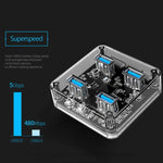 ORICO MH4U-100 USB 3.0 Transparenter Desktop-HUB mit 100cm Micro-USB-Kabel, MH4U-100