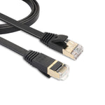1m CAT7 10 Gigabit Ethernet Ultra Flaches Patchkabel für Modem Router LAN Netzwerk - Mit geschirmten RJ45 Steckern, Länge: 1m