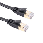 1m CAT7 10 Gigabit Ethernet Ultra Flaches Patchkabel für Modem Router LAN Netzwerk - Mit geschirmten RJ45 Steckern, Länge: 1m