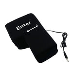 Großes USB-Computer-Desktop-Kissen mit Enter-Taste, kreatives Belüftungskissen mit Enter-Taste (Schwarz)