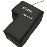 Großes USB-Computer-Desktop-Kissen mit Enter-Taste, kreatives Belüftungskissen mit Enter-Taste (Schwarz)