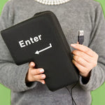 Großes USB-Computer-Desktop-Kissen mit Enter-Taste, kreatives Belüftungskissen mit Enter-Taste (Schwarz)