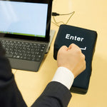 Großes USB-Computer-Desktop-Kissen mit Enter-Taste, kreatives Belüftungskissen mit Enter-Taste (Schwarz)