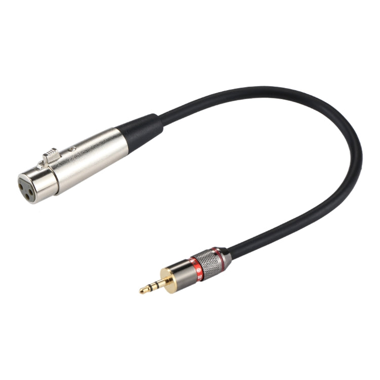 Metallkopf 3,5mm Stecker zu Aluminiumgehäuse 3-poliger XLR CANNON Buchse Audioanschluss Adapterkabel, Gesamtlänge: ca. 35cm, 3-polige Buchse