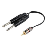 3,5-mm-Klinkenstecker auf 2 x 6,35-mm-Klinkenstecker Mono-Audio-Adapterkabel, Gesamtlänge: ca. 27 cm