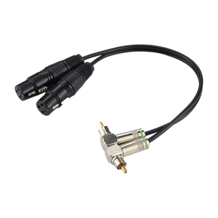 2 RCA Winkelstecker zu 2 x 3-polige XLR CANNON Buchse Audioanschluss Adapterkabel für Mikrofon / Audioausrüstung, Gesamtlänge: ca. 34cm, 2 RCA Winkelstecker