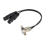 2 RCA Winkelstecker zu 2 x 3-polige XLR CANNON Buchse Audioanschluss Adapterkabel für Mikrofon / Audioausrüstung, Gesamtlänge: ca. 34cm, 2 RCA Winkelstecker