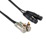 2 RCA Winkelstecker zu 2 x 3-polige XLR CANNON Buchse Audioanschluss Adapterkabel für Mikrofon / Audioausrüstung, Gesamtlänge: ca. 34cm, 2 RCA Winkelstecker