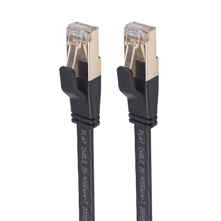 CAT8-2 doppelt geschirmtes CAT8 flaches Netzwerk-LAN-Kabel, Länge: 15m, 15m