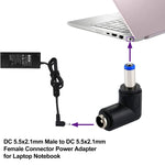 DC 4506 Stecker zu DC 7406 Buchse Stromadapter für HP Laptop Notebook, 90 Grad Winkel, DC 5521 Stecker zu Buchse