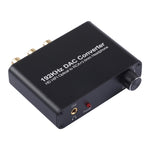 192KHz DAC Wandler HD HIFI Optisch zu RCA+3,5mm Kopfhörer 5.1 Kanal Digital Audio Wandler mit Lautstärkeregelung, 192KHz DAC