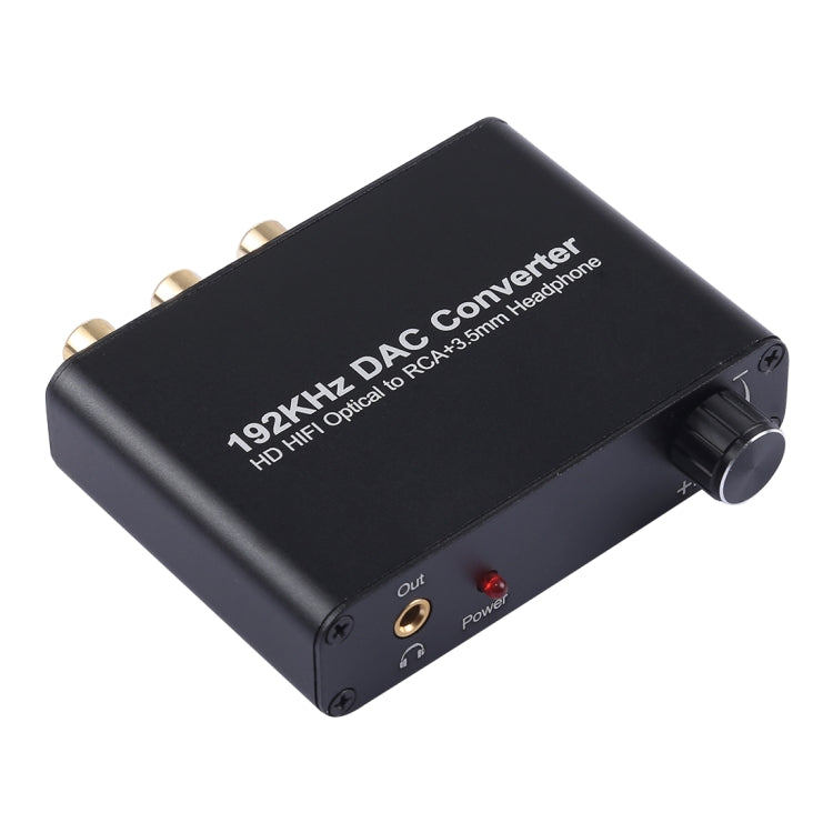 192KHz DAC Wandler HD HIFI Optisch zu RCA+3,5mm Kopfhörer 5.1 Kanal Digital Audio Wandler mit Lautstärkeregelung, 192KHz DAC