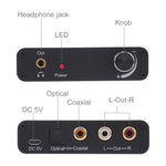 192KHz DAC Wandler HD HIFI Optisch zu RCA+3,5mm Kopfhörer 5.1 Kanal Digital Audio Wandler mit Lautstärkeregelung, 192KHz DAC