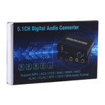 192KHz DAC Wandler HD HIFI Optisch zu RCA+3,5mm Kopfhörer 5.1 Kanal Digital Audio Wandler mit Lautstärkeregelung, 192KHz DAC