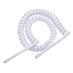 4-adriges Stecker-zu-Stecker RJ11 Feder-Telefonverlängerungskabel, Dehnbare Länge: 2m (Schwarz), Länge: 2m