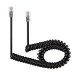 4-adriges Stecker zu Stecker RJ11 Feder-Telefonverlängerungskabel, Dehnbare Länge: 3m (Weiß), Länge: 3m