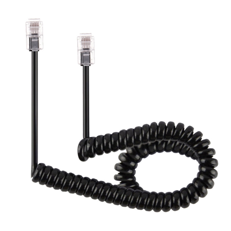 4-adriges Stecker zu Stecker RJ11 Feder-Telefonverlängerungskabel, Dehnbare Länge: 3m (Weiß), Länge: 3m