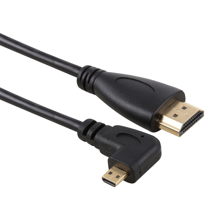 50cm 4K HDMI Stecker zu Micro HDMI Linksgewinkelter Stecker Vergoldeter Anschluss Adapterkabel, 50cm Links