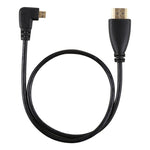 50cm 4K HDMI Stecker zu Micro HDMI Linksgewinkelter Stecker Vergoldeter Anschluss Adapterkabel, 50cm Links