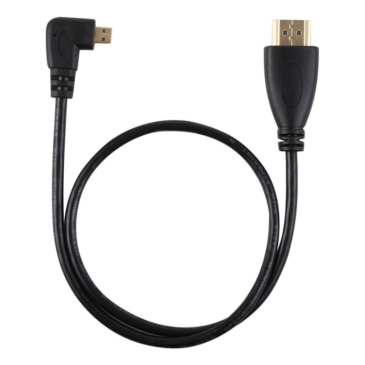 50cm 4K HDMI Stecker zu Micro HDMI Linksgewinkelter Stecker Vergoldeter Anschluss Adapterkabel, 50cm Links