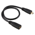 30cm 1080P Micro HDMI Buchse auf Stecker vergoldeter Anschluss Adapterkabel