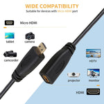 30cm 1080P Micro HDMI Buchse auf Stecker vergoldeter Anschluss Adapterkabel