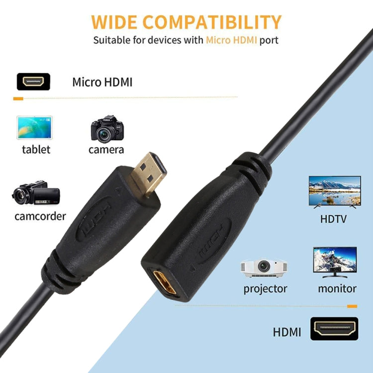 30cm 1080P Micro HDMI Buchse auf Stecker vergoldeter Anschluss Adapterkabel