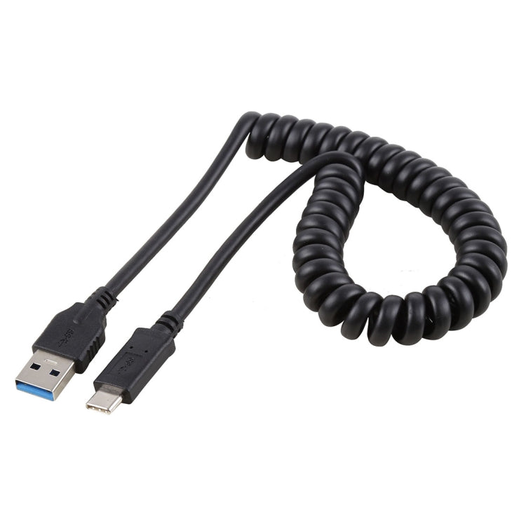 1,5m High-Speed USB 3.0 Stecker auf USB-C / Typ-C Stecker einziehbares Federverlängerungskabel, USB 3.0 Stecker auf Typ-C Stecker