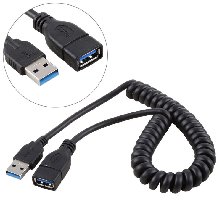1,5m High-Speed USB 3.0 Stecker auf Buchse einziehbares Federverlängerungskabel, USB 3.0 Stecker auf Buchse