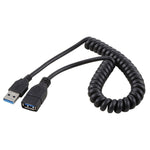 1,5m High-Speed USB 3.0 Stecker auf Buchse einziehbares Federverlängerungskabel, USB 3.0 Stecker auf Buchse