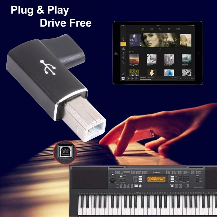 USB-C / Typ C Buchse auf USB 2.0 B MIDI Stecker Adapter für elektronische Instrumente / Drucker / Scanner / Klavier