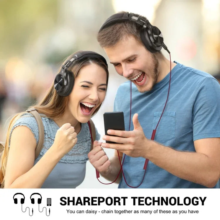 OneOdio A71 Kopfhörer mit Geräuschunterdrückung, kabelgebunden, mit Mikrofon, A71 (Rot-Schwarz)