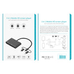 7585B 3-in-1 Micro USB / 8 Pin / Typ-C auf VGA / HDTV / AV Adapter Mobiler HD-Bildschirmplayer