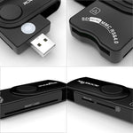 ROCKETEK CR310 USB 2.0 + TF-Karten + SD-Karten + SIM-Karten + Smart Card Multifunktions-Kartenleser, USB 2.0