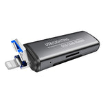 118 2-in-1 USB + 8-Pin Schnittstellen USB-Flash-Laufwerk / Speicherkarten-OTG-Kartenleser für IOS-System Mobiltelefon / Computer