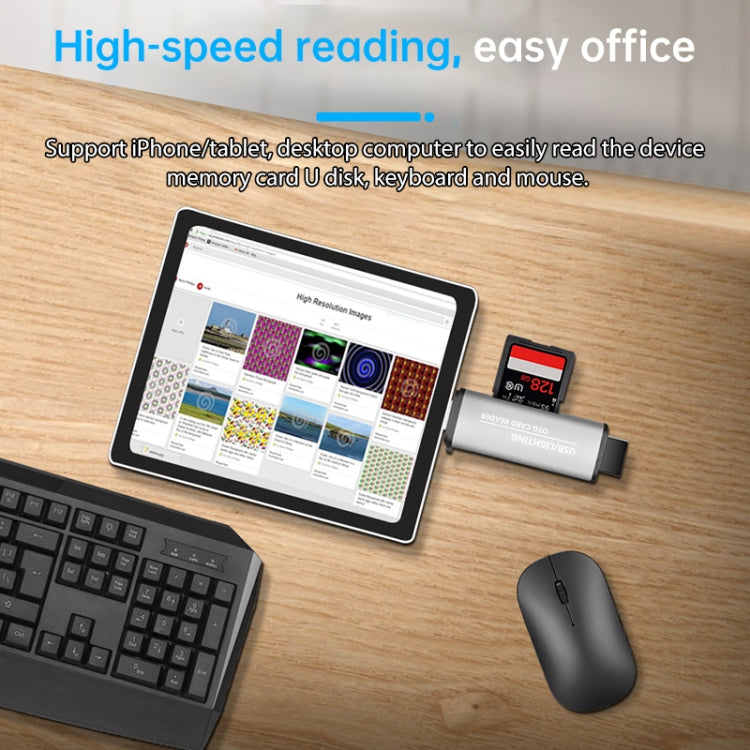 118 2-in-1 USB + 8-Pin Schnittstellen USB-Flash-Laufwerk / Speicherkarten-OTG-Kartenleser für IOS-System Mobiltelefon / Computer