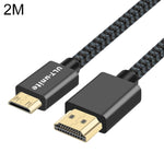 ULT-unite vergoldetes HDMI 2.0 Stecker zu Mini HDMI Stecker Nylon geflochtenes Kabel, Kabellänge: 2 m, 2 m