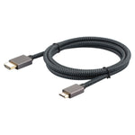 ULT-unite vergoldetes HDMI 2.0 Stecker zu Mini HDMI Stecker Nylon geflochtenes Kabel, Kabellänge: 2 m, 2 m