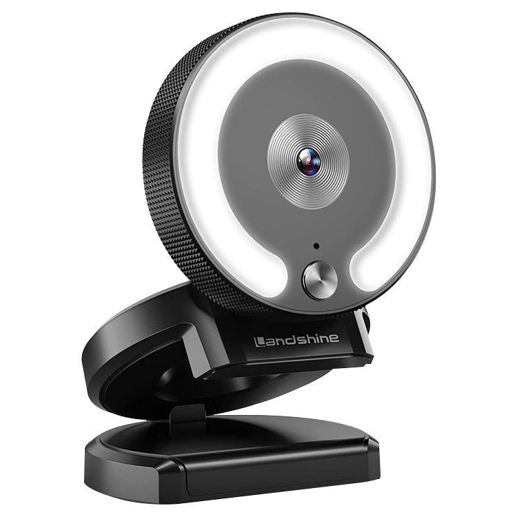 Landshine 90 Grad Weitwinkel 2K USB Autofokus Computer Live Beauty HD Kamera mit Ringlicht