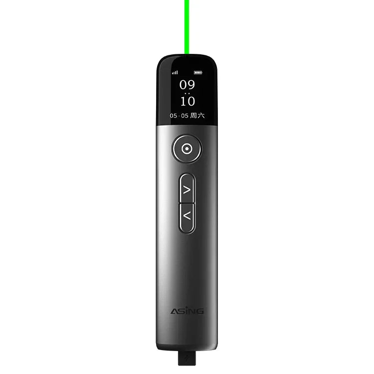 32GB Grünlicht Multifunktionaler PPT Touch Laser Zeigegerät Kabelloser Presenter, A9 Pro 32GB Grünlicht(Grau)