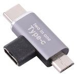 USB-C / Typ-C Buchse zu USB-C / Typ-C Stecker + Micro-USB Stecker Konverter, Typ-C Buchse zu Typ-C + Micro-USB Stecker