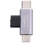 USB-C / Typ-C Buchse zu USB-C / Typ-C Stecker + Micro-USB Stecker Konverter, Typ-C Buchse zu Typ-C + Micro-USB Stecker